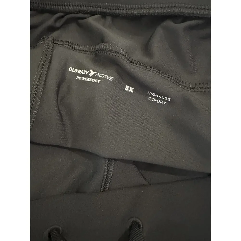 NWT Old Navy High Waisted PowerSoft Shorts Black 3" inseam Women's Plus Size 3X - Picture 4 of 11
